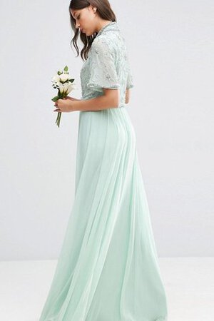 Ärmellos A-Linie schlichtes luxus Brautjungfernkleid mit Reißverschluss mit kurzen Ärmeln - Bild 2