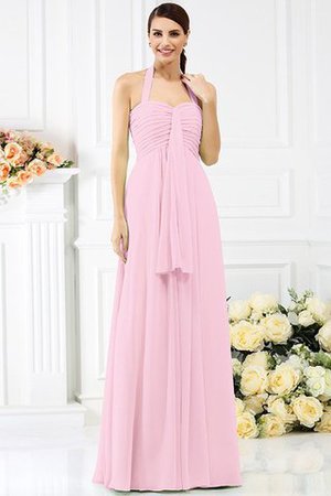 Robe demoiselle d'honneur plissage longue avec sans manches de dos nu en chiffon - Photo 22