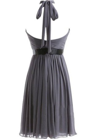 Robe de graduation ruché avec nœud en chiffon croisade en satin - Photo 2