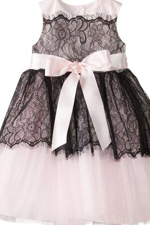 Robe de cortège enfant col u profond avec nœud avec zip a-ligne de longueur à genou - Photo 1