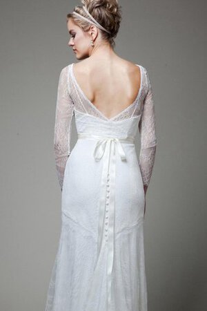 Abito da Sposa Elegante con Nastro a riva retro con Maniche Lunghe con Fusciacca - Foto 4