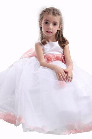 Abito da Cerimonia Bambini A-Line Senza Maniche con Fiore - Foto 5