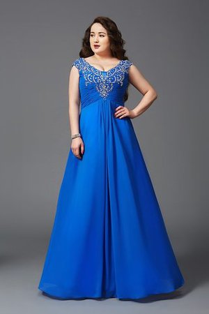 Spaghetti Träger Reißverschluss Empire Taille Chiffon Ballkleid für Übergröße - Bild 4