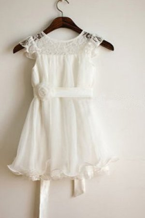 Abito da Cerimonia Bambini Principessa in Chiffon A-Line con Fiore Cerniera - Foto 3