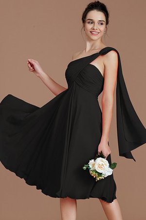 Robe demoiselle d'honneur bref ruché en chiffon ligne a avec sans manches - Photo 6