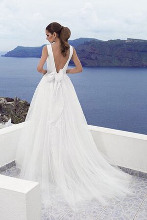 Abito da Sposa a riva con Nastro Semplice Elegante V-Scollo con paillette - Foto 3