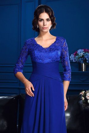 Abito mamma Sposa A-Line con Applique V-Scollo Spazzola Treno Naturale - Foto 6