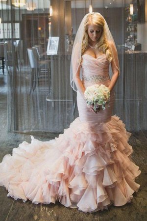 Vestido de Novia en Organza de Blusa plisada de Atractivo de Drapeado - Foto 1