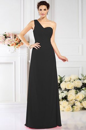 Robe demoiselle d'honneur plissé avec zip en chiffon au drapée a-ligne - Photo 3