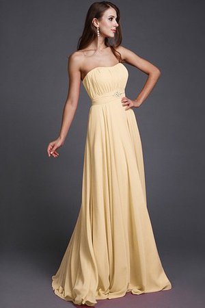 Robe demoiselle d'honneur longue naturel en chiffon ligne a jusqu'au sol - Photo 6