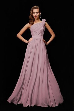 Robe demoiselle d'honneur avec zip en chiffon avec fleurs manche nulle de princesse - Photo 21