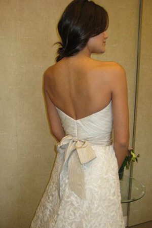 Abito da Sposa con Criss-cross Senza Maniche con Increspato con Fiocco Naturale con Nastro - Foto 4