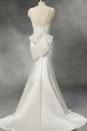 Robe de mariée naturel en organza de sirène col u profond jusqu'au mollet - Photo 2