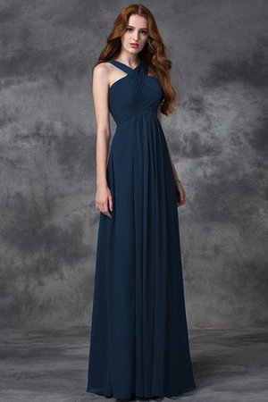 Robe demoiselle d'honneur longue avec zip ruché avec sans manches avec chiffon - Photo 10