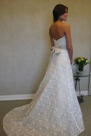 Vestido de Novia de Corte-A en Organza de Cola Barriba de Flores con Cintas - Foto 5