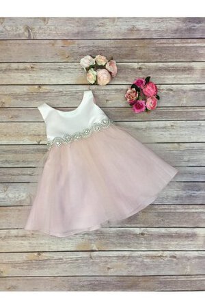 Robe de cortège enfant plissé textile en tulle de lotus avec sans manches ligne a - Photo 4