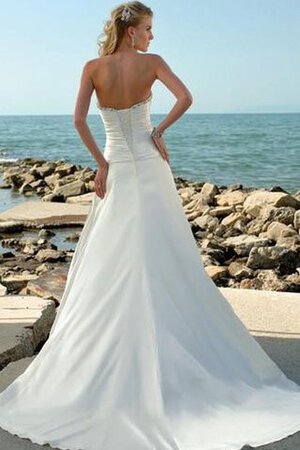 Abito da Sposa senza spalline con Perline Naturale Coda A Strascico Corto con paillette A-Line - Foto 2