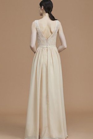 Robe demoiselle d'honneur en chiffon avec sans manches de lotus v encolure a-ligne - Photo 36