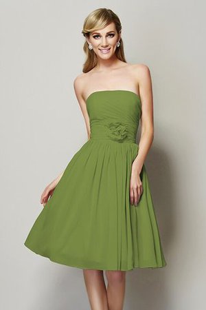 Robe demoiselle d'honneur courte avec chiffon de bustier avec zip a-ligne - Photo 13