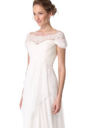 Robe de mariée informel noeud avec décoration dentelle avec chiffon avec manche courte - Photo 3