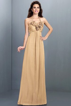 Robe demoiselle d'honneur avec chiffon avec fleurs de princesse a-ligne jusqu'au sol - Photo 13