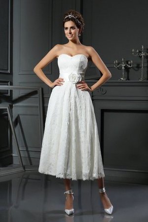 Robe de mariée vintage luxueux de tour de ceinture empire longueur mollet a-ligne - Photo 1