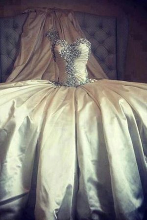 Vestido de Novia de Brillante de Cinturón de cuentas de Escote Corazón de Largo - Foto 5