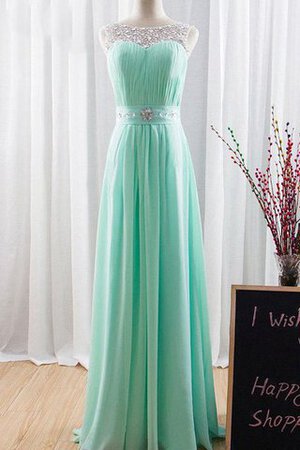 Robe demoiselle d'honneur avec chiffon cordon avec perle a-ligne - Photo 1