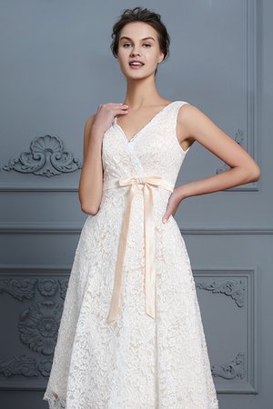 Robe de mariée de col en v avec zip au niveau de genou a plage fantastique - Photo 7