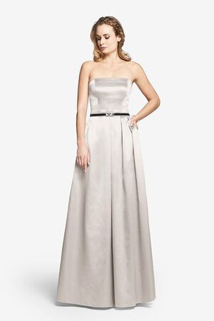 A-Linie Satin Trägerlos Lang Brautjungfernkleid - Bild 6