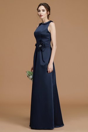 Robe demoiselle d'honneur de princesse avec fleurs col en bateau en satin noble - Photo 5