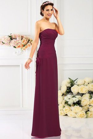 Robe demoiselle d'honneur avec fleurs fermeutre eclair en chiffon de bustier gaine - Photo 5