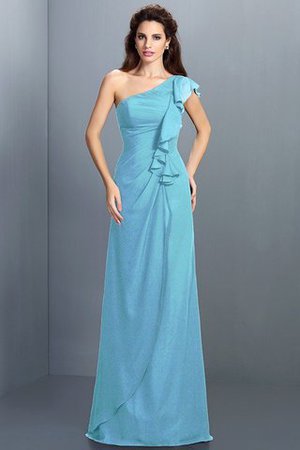 Robe demoiselle d'honneur longue en chiffon gaine avec zip avec sans manches - Photo 3