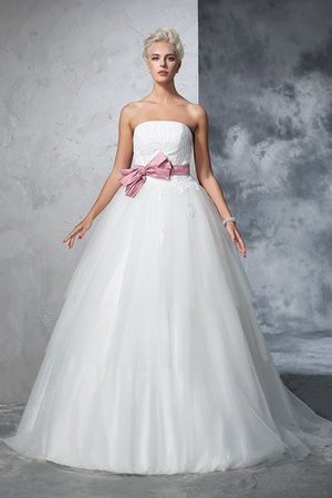 Abito da Sposa Elegante Ball Gown Farfalla Ornamento Alta Vita Senza Spalline - Foto 4