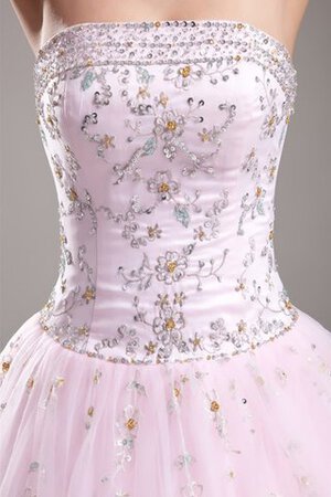 Duchesse-Linie Organza Perlenbesetztes Quinceanera Kleid aus Tüll ohne Träger - Bild 5
