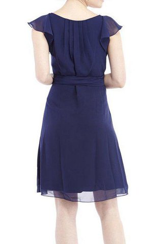 A-Linie Chiffon mini Brautjungfernkleid mit Gürtel mit gekappten Ärmeln - Bild 2