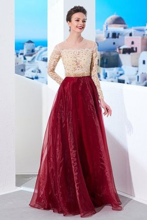 Prinzessin Organza A Linie Sittsames Ballkleid mit Langen Ärmeln - Bild 1