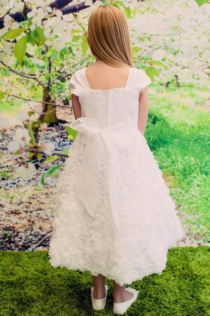 Robe de cortège enfant naturel avec fleurs avec manche courte avec zip avec perle - Photo 2