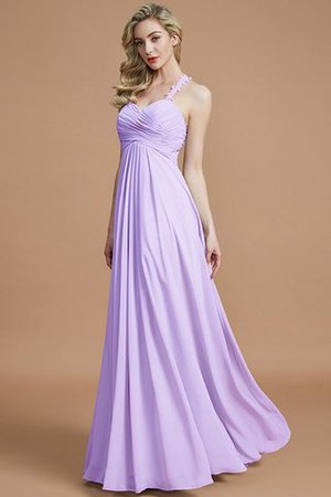 Robe demoiselle d'honneur avec zip jusqu'au sol manche nulle avec chiffon ruché - Photo 25