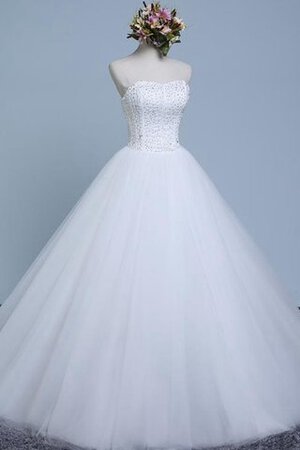 Robe de mariée col en forme de cœur en tulle avec lacets avec sans manches en organza - Photo 6