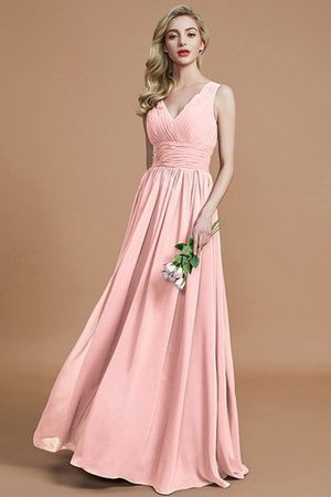 Chiffon Prinzessin V-Ausschnitt Ärmellos Bodenlanges Brautjungfernkleid - Bild 26