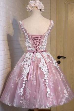 Abito homecoming tondo con applique a-line in tulle stupefacente principessa - Foto 2