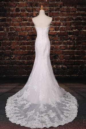 Robe de mariée pailleté en tulle col en forme de cœur d'epaule ecrite de sirène - Photo 3