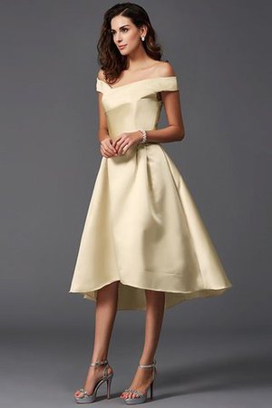 Robe demoiselle d'honneur naturel bref haut bas asymétrique de princesse - Photo 7