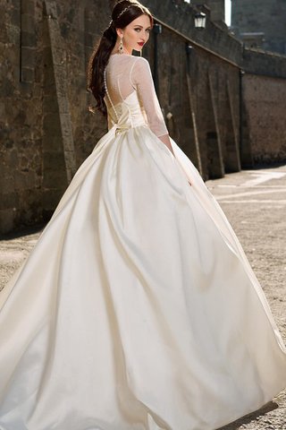 Robe de mariée ruché ceinture en tulle en satin avec perle - Photo 2