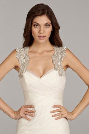 Vestido de Novia de Volantes Adorno de Cintura Baja de Espalda con ojo de cerradura - Foto 4