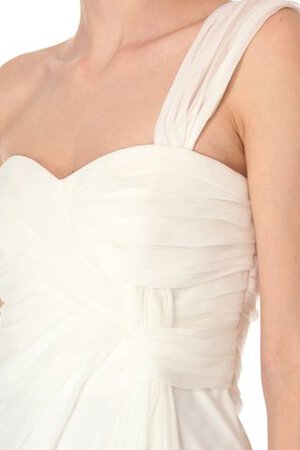 Robe de mariée plissage nature avec nœud à boucles d'épaule asymétrique en chiffon - Photo 4