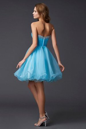 Robe fête de la rentrée courte fermeutre eclair en tulle a-ligne manche nulle - Photo 2