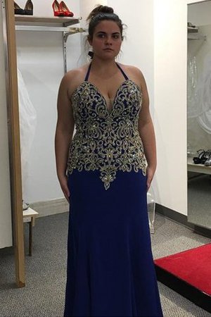 Vestido de Fiesta en Gasa de Hasta el suelo de Abalorio de Escote halter de Natural - Foto 1