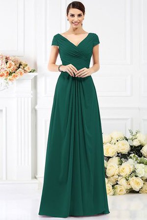 Robe demoiselle d'honneur plissage longue avec fronce a-ligne avec chiffon - Photo 9